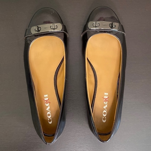 COACH Womens Oswald Slip-On Ballet Flats Brown Patent Leather - Picture 2 of 12